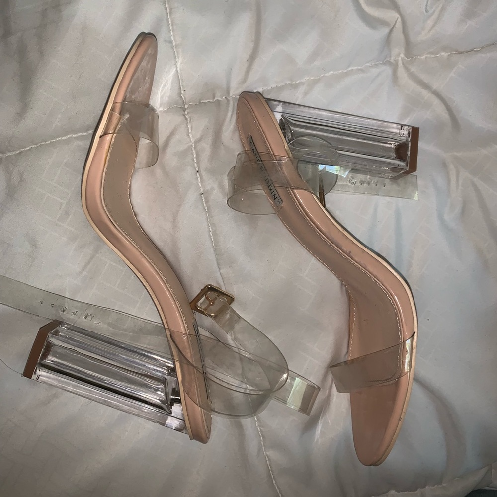 Clear glass heels